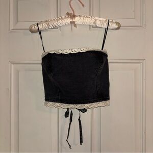 Karlie Lace Trim Denim Tube Top
EDIKTED